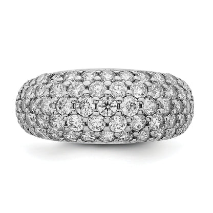 Sterling Silver Rhodium Plated Cz Ring (Size 7 Only)