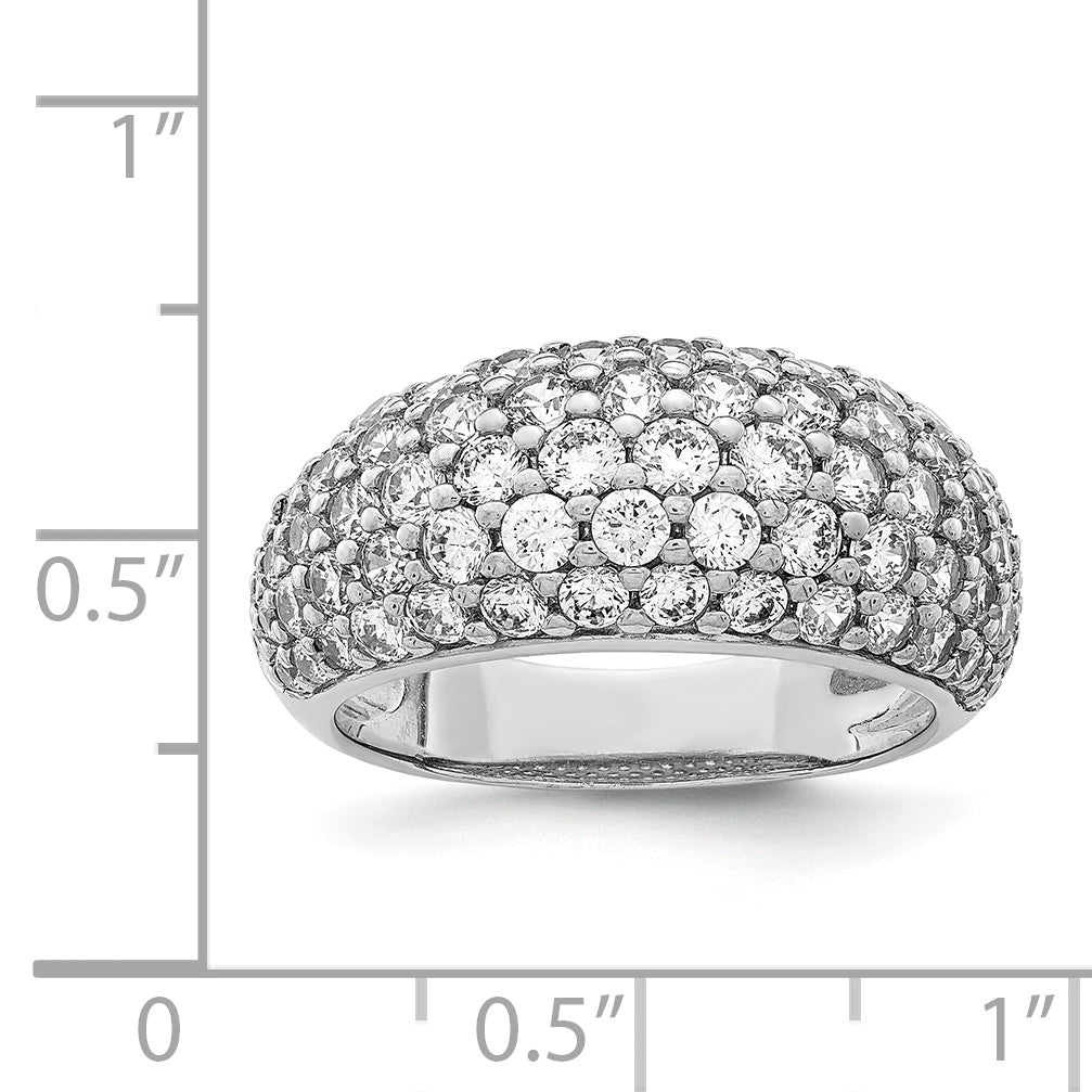 Sterling Silver Rhodium Plated Cz Ring (Size 7 Only)