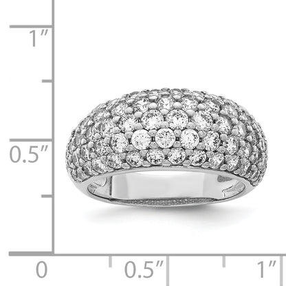 Sterling Silver Rhodium Plated Cz Ring (Size 7 Only)