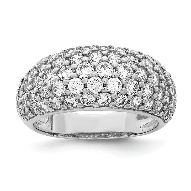 Sterling Silver Rhodium Plated Cz Ring (Size 7 Only)