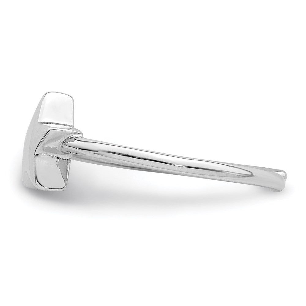 Sterling Silver Rhodium Plated Polished Star Toe Ring
