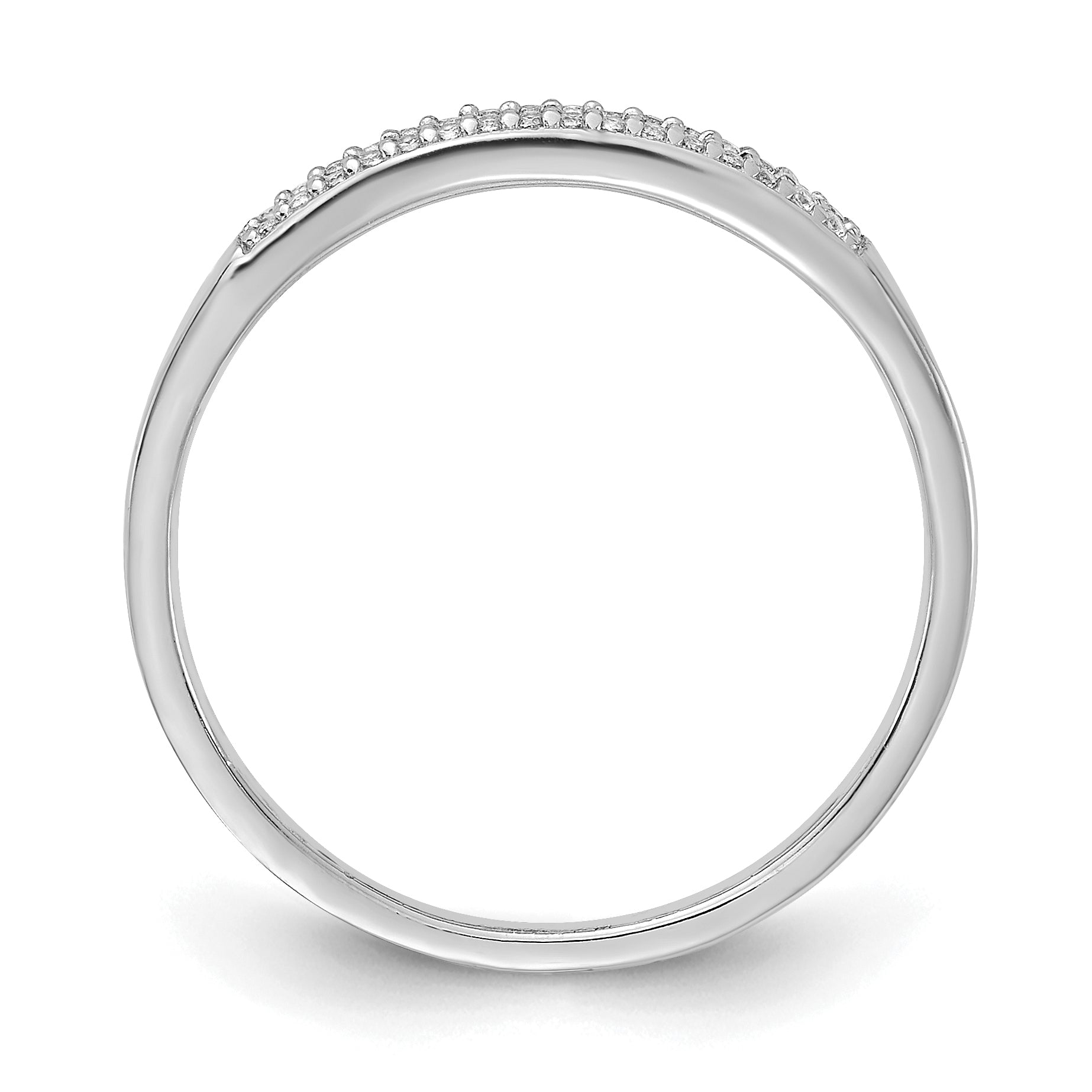 Sterling Silver Prizma Rhodium Plated Colorful Baguette And White Cz Ring