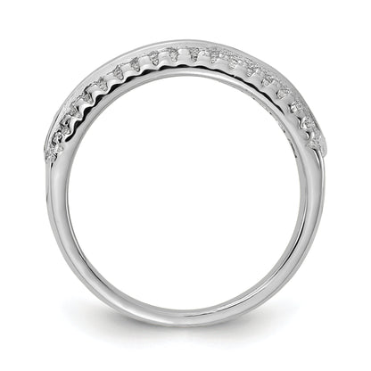 Sterling Silver Prizma Rhodium Plated Channel Set Colorful And White Cz Ring