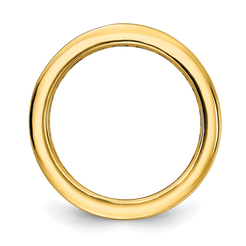 Sterling Silver Prizma Gold Tone 14K Flash Plated Channel Set Colorful Cz Eternity Band Ring (Size 6 Only)