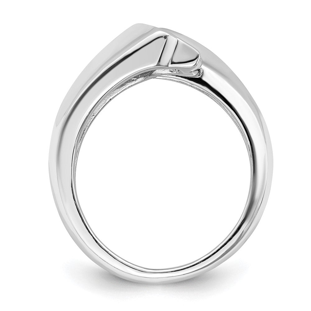 Sterling Silver Rhodium Plated Polished Shooting Stars Ring