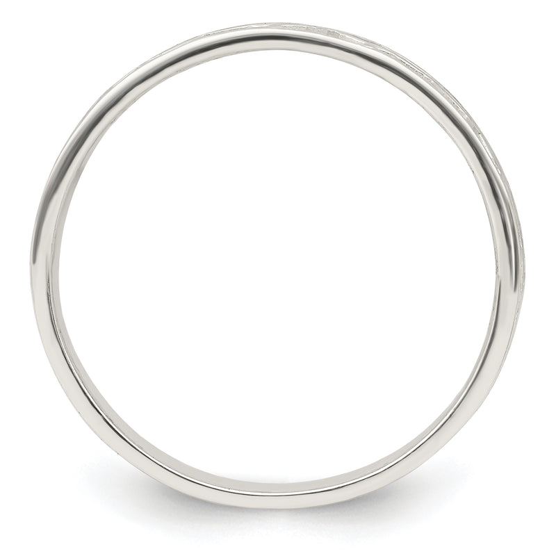 Sterling Silver Polished Design Ladie'S Ring