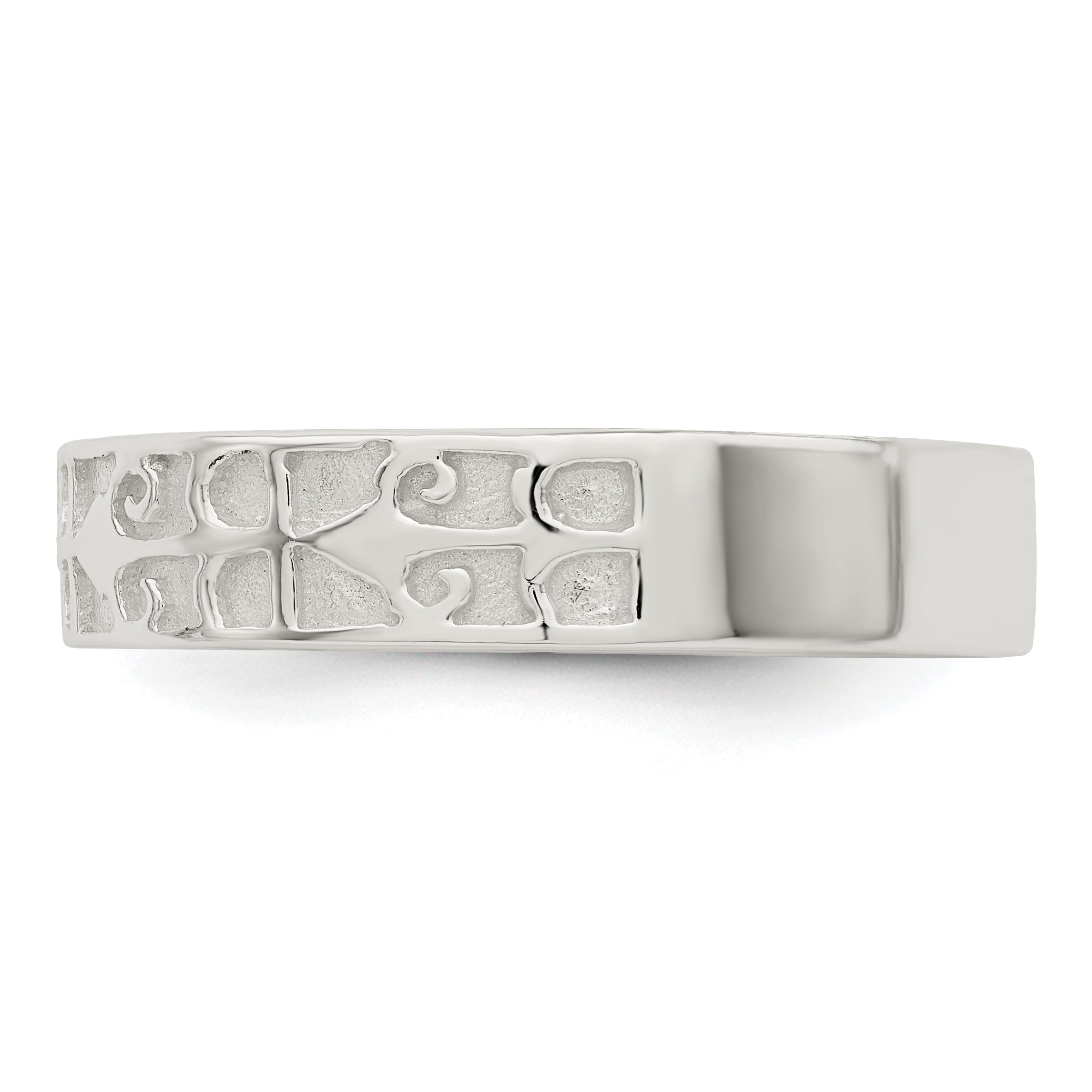 Sterling Silver Polished Design Ladie'S Ring