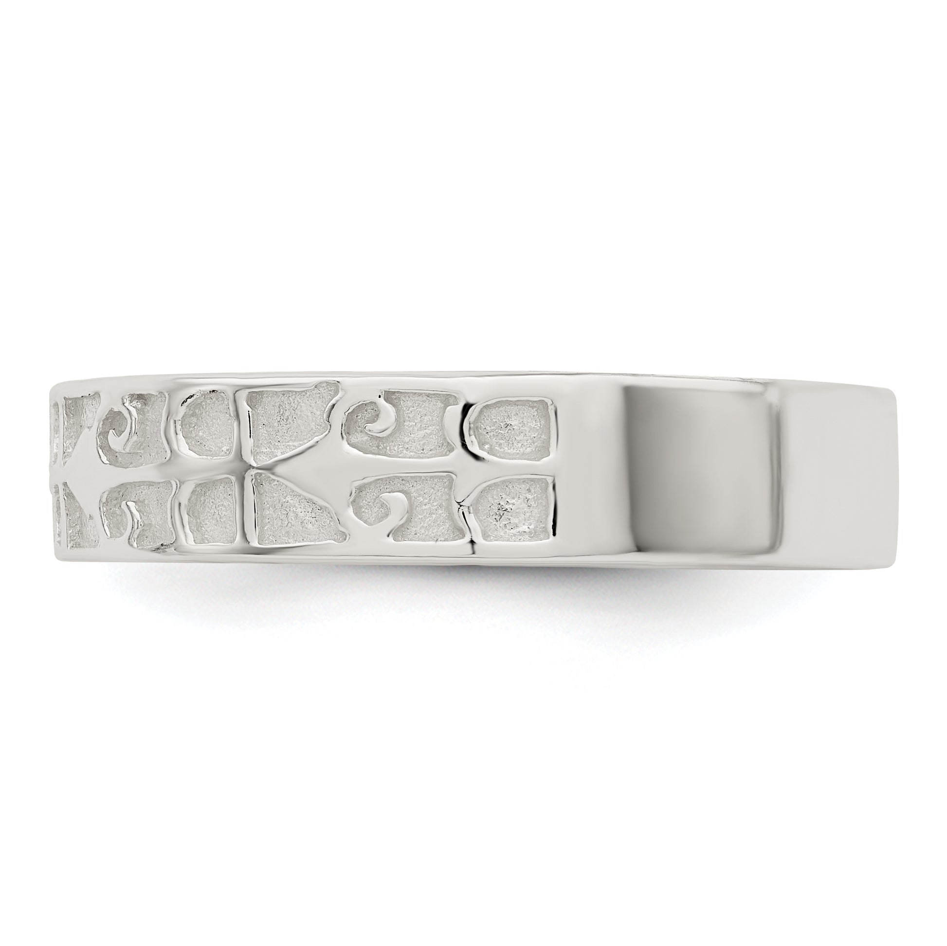 Sterling Silver Polished Design Ladie'S Ring