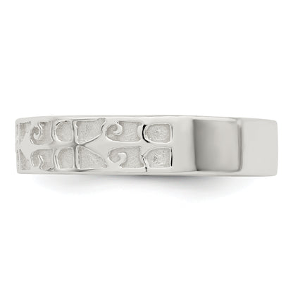 Sterling Silver Polished Design Ladie'S Ring