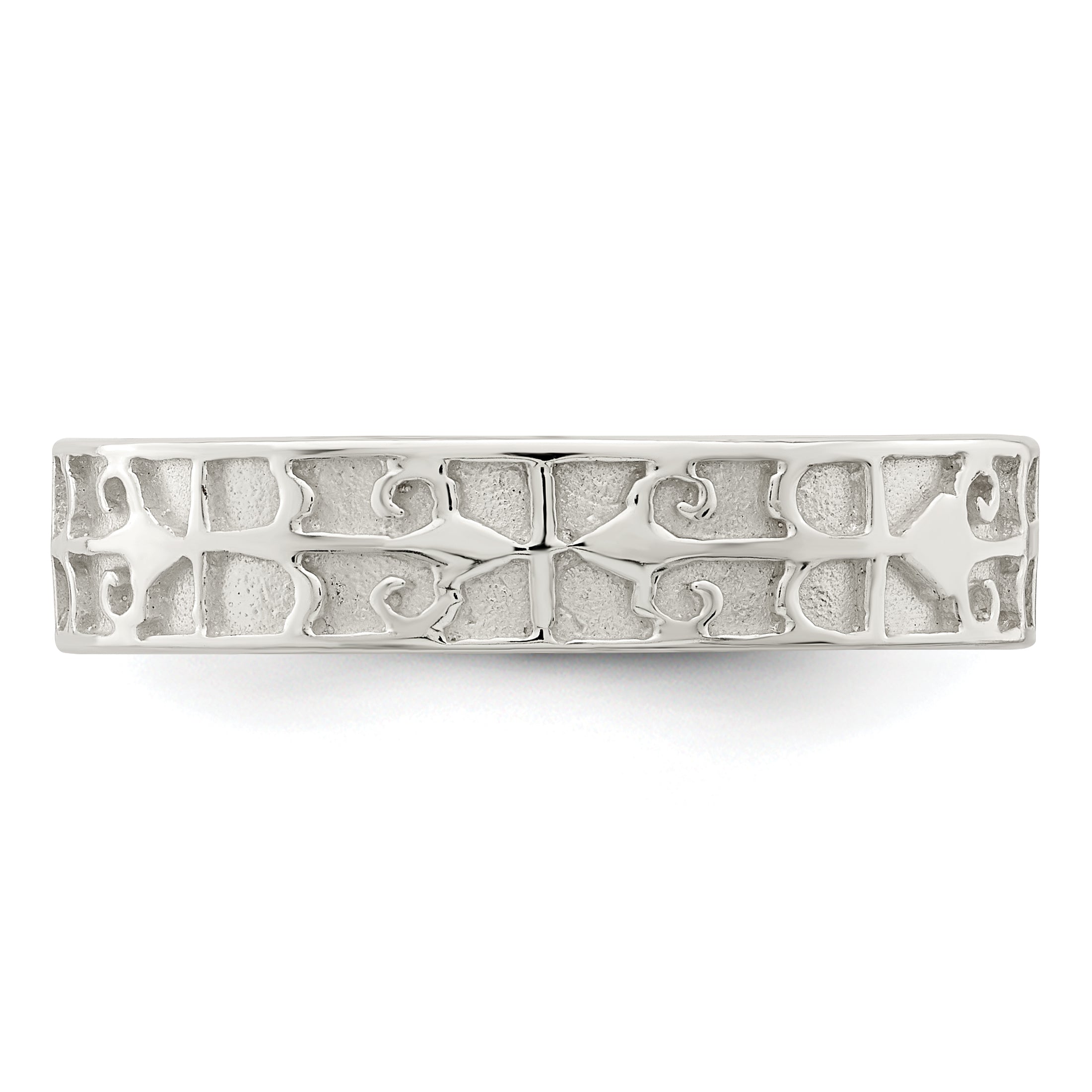 Sterling Silver Polished Design Ladie'S Ring