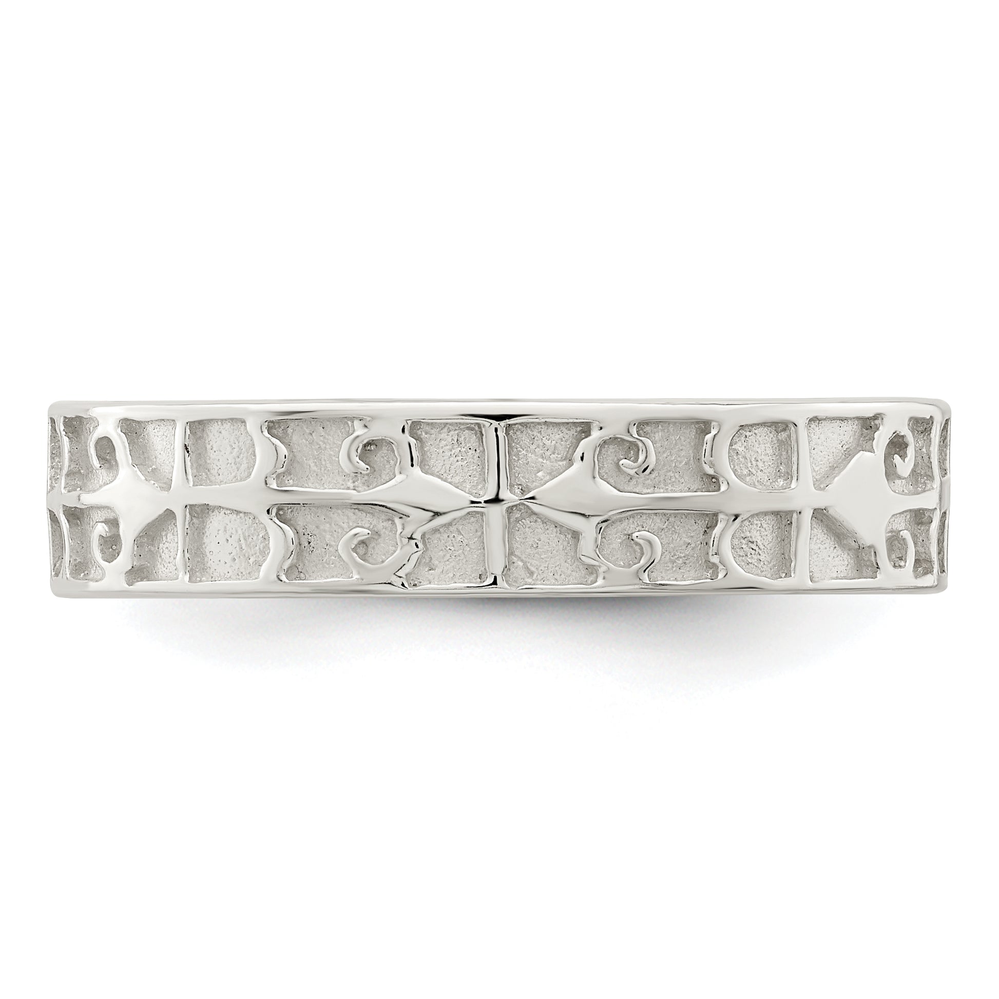 Sterling Silver Polished Design Ladie'S Ring