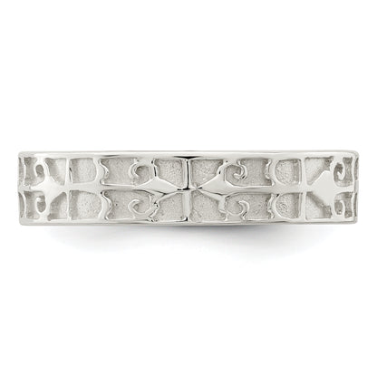 Sterling Silver Polished Design Ladie'S Ring
