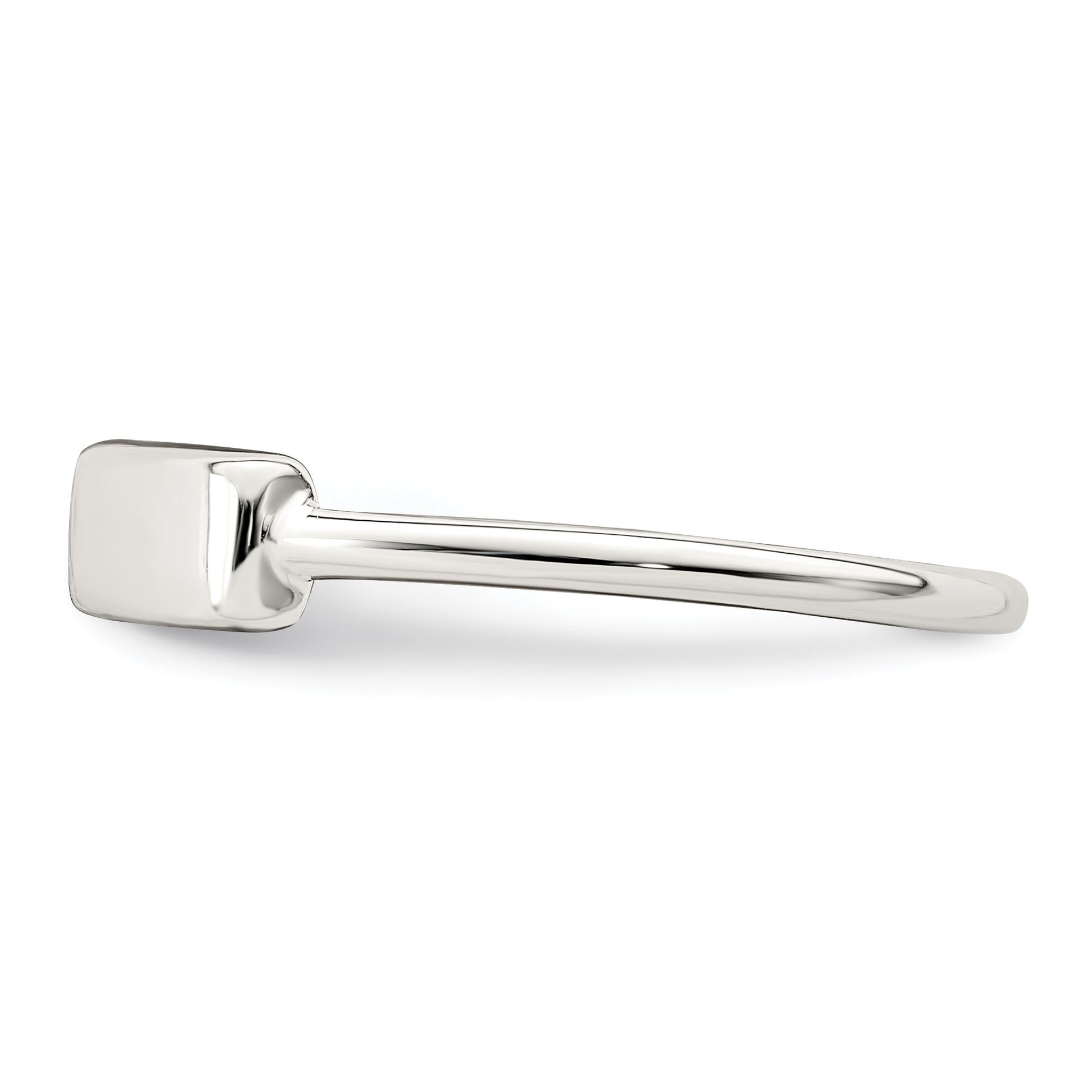 Sterling Silver Polished Engraveable Top Ring