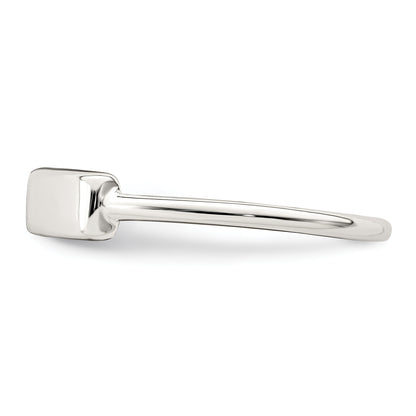 Sterling Silver Polished Engraveable Top Ring