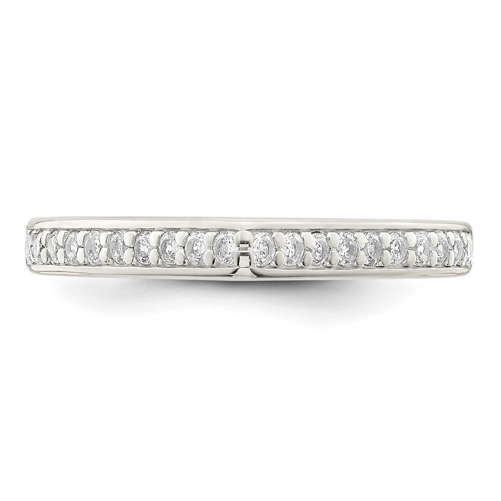 Sterling Silver Polished Cz Pointed Ring