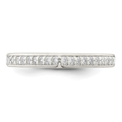 Sterling Silver Polished Cz Pointed Ring
