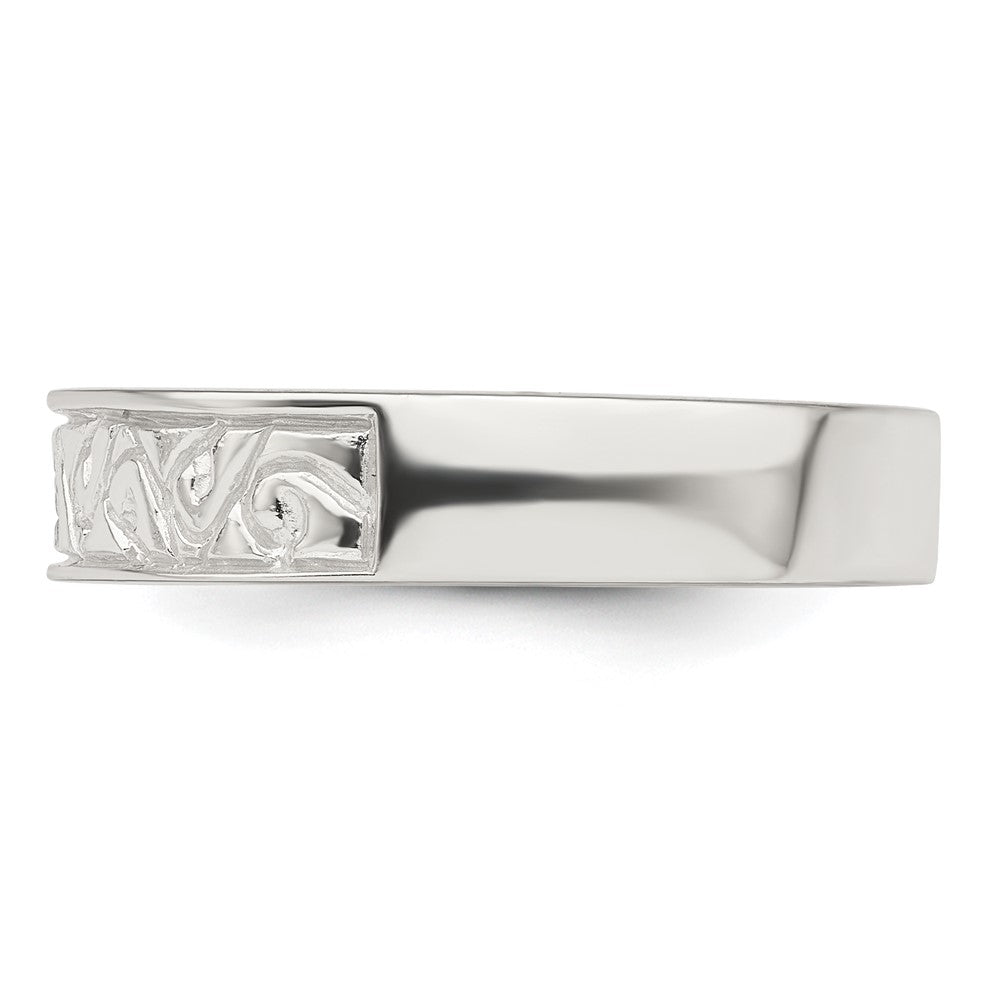 Sterling Silver Polished Cz Fancy Design Ring (Size 6 Only)