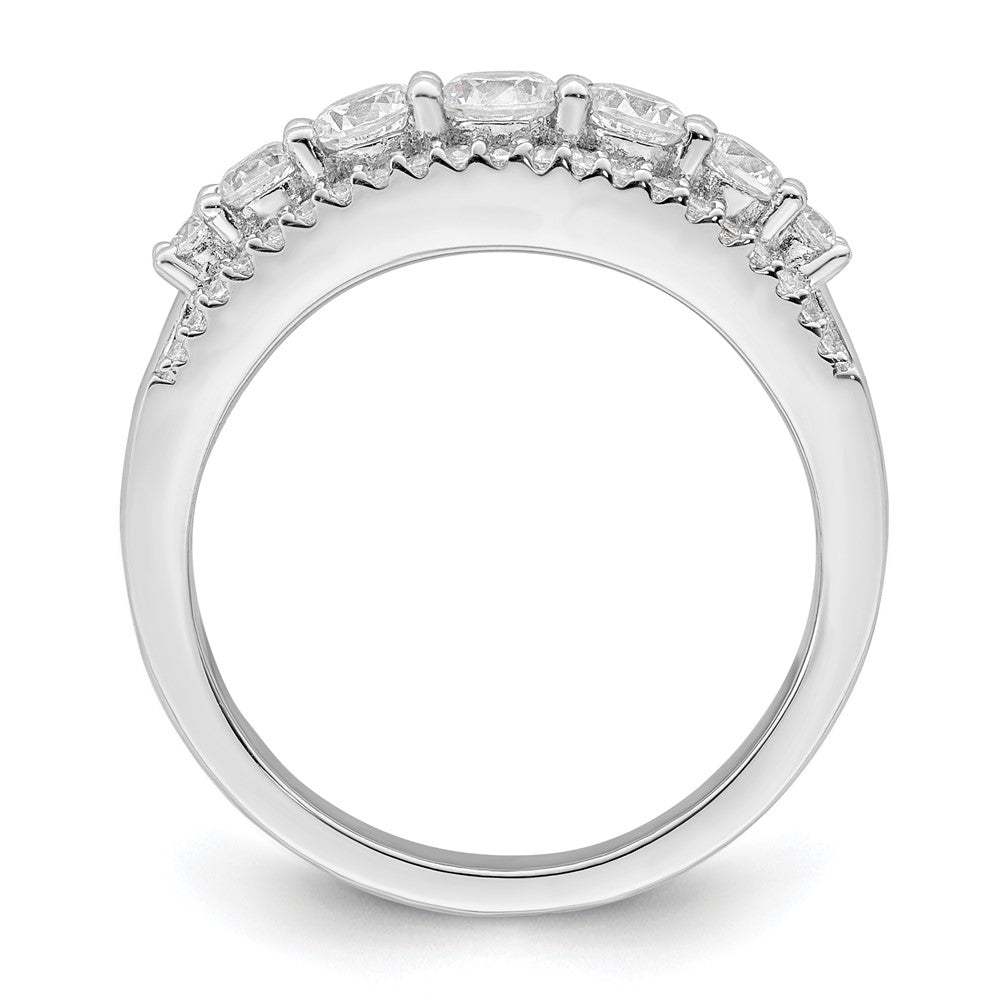 Sterling Silver Rhodium Plated Cz Ring (Size 6 Only)