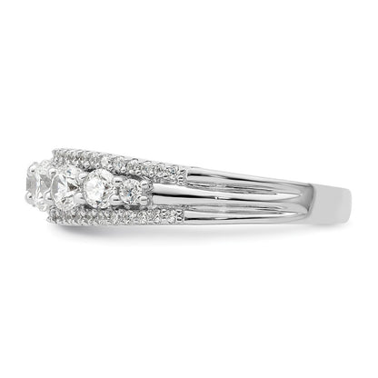 Sterling Silver Rhodium Plated Cz Ring (Size 6 Only)