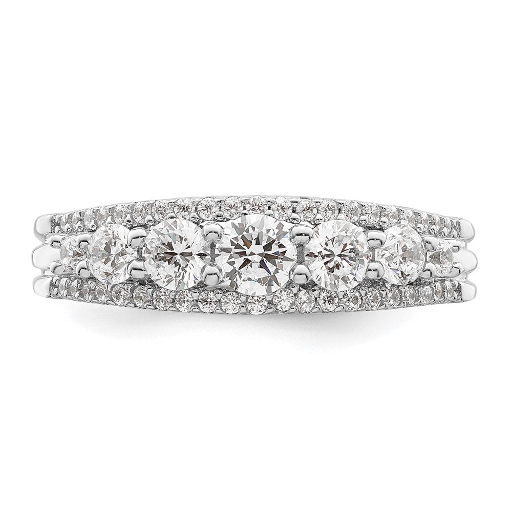 Sterling Silver Rhodium Plated Cz Ring (Size 6 Only)