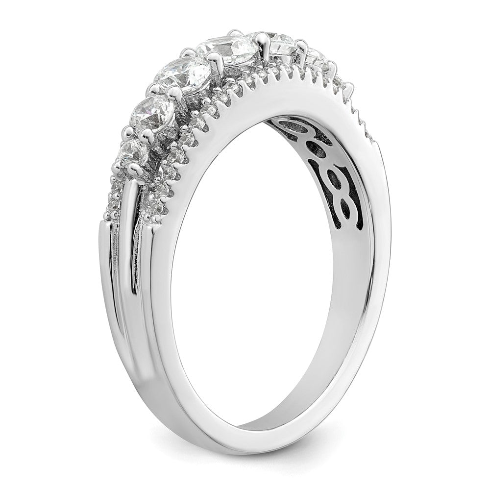 Sterling Silver Rhodium Plated Cz Ring (Size 6 Only)
