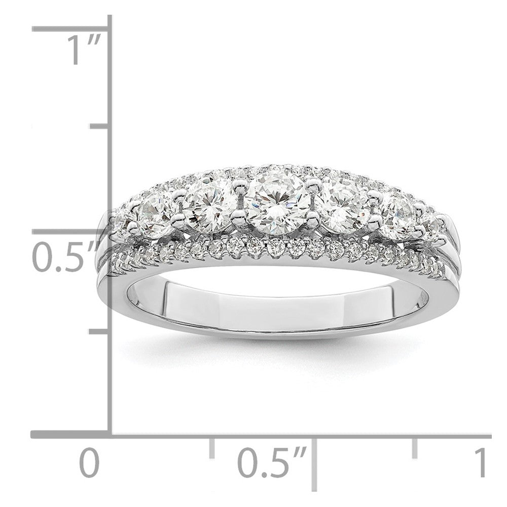 Sterling Silver Rhodium Plated Cz Ring (Size 6 Only)