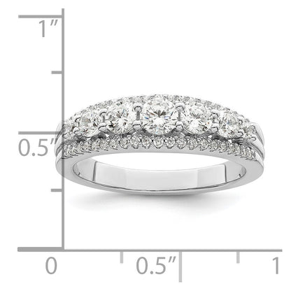 Sterling Silver Rhodium Plated Cz Ring (Size 6 Only)