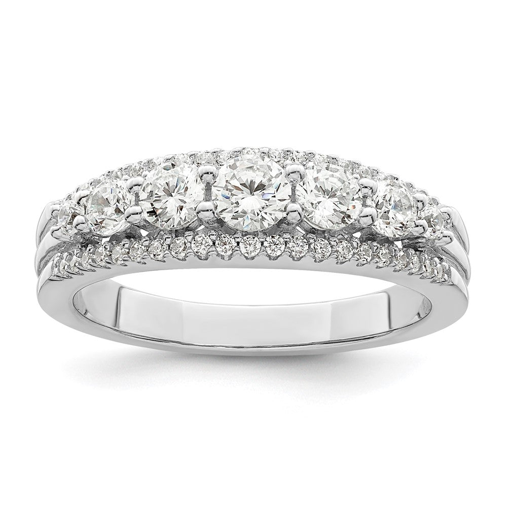Sterling Silver Rhodium Plated Cz Ring (Size 6 Only)
