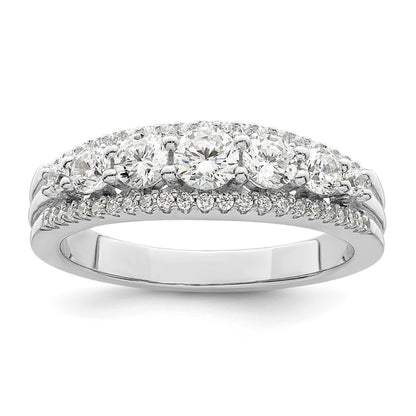 Sterling Silver Rhodium Plated Cz Ring (Size 6 Only)