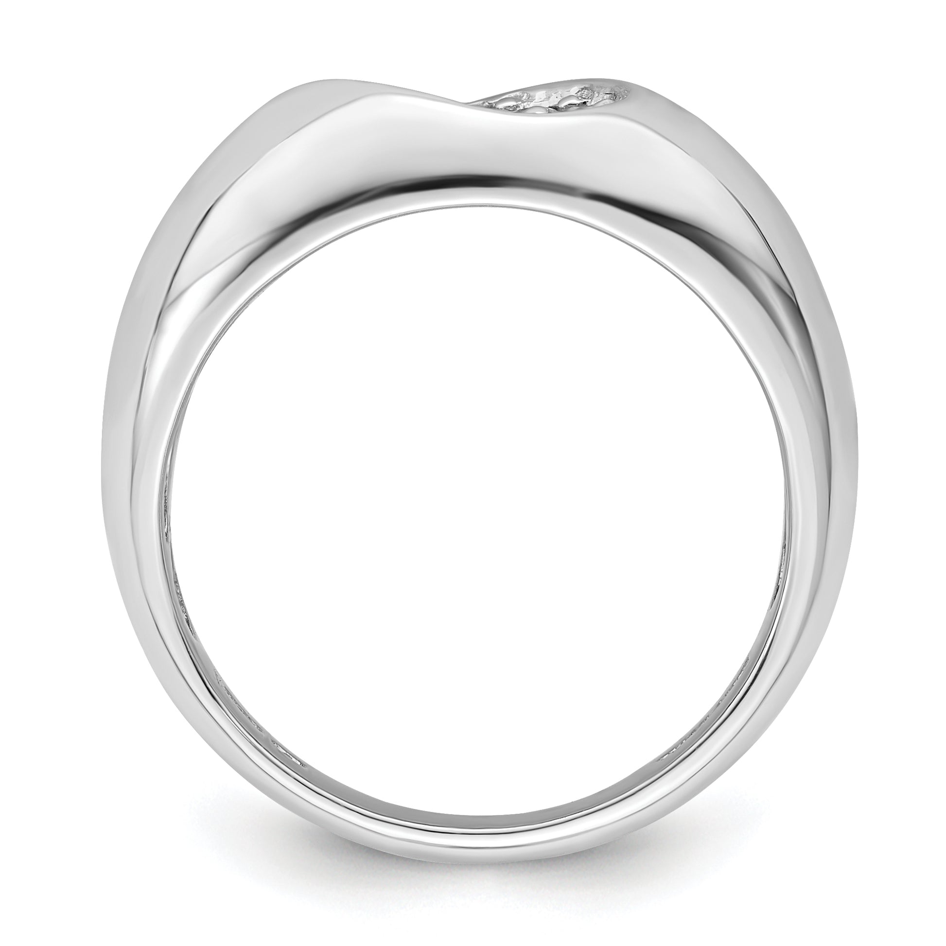 Sterling Silver Rhodium Plated Cz Oval Cluster Ring