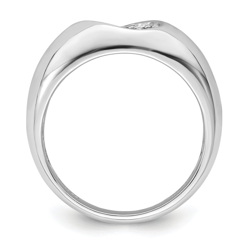 Sterling Silver Rhodium Plated Cz Oval Cluster Ring