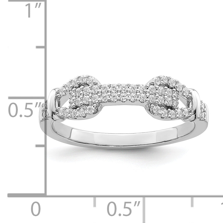 Sterling Silver Rhodium Plated Cz Ring