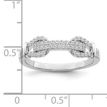 Sterling Silver Rhodium Plated Cz Ring
