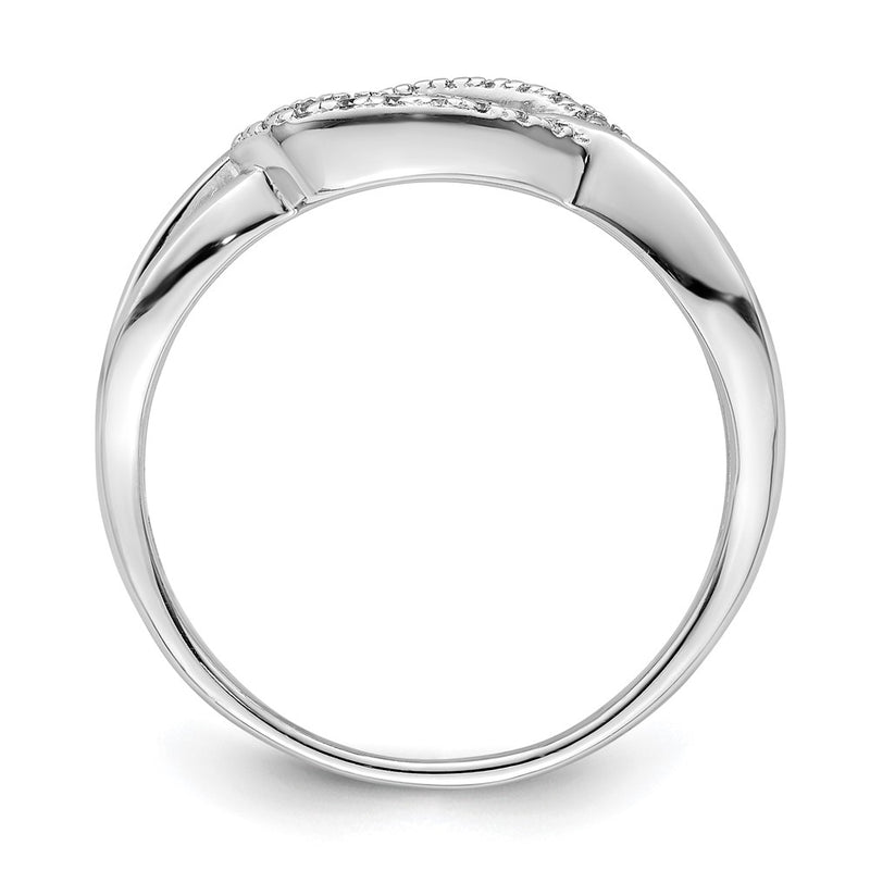 Sterling Silver Rhodium Plated Polished Teardrop Cz Ring