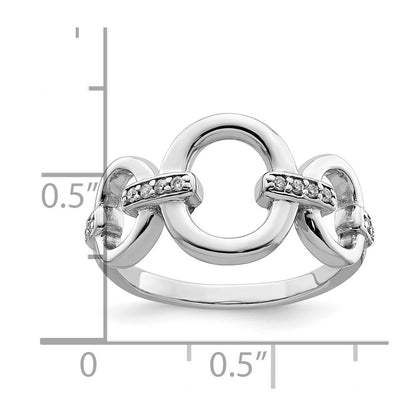 Sterling Silver Rhodium Plated Polished Oval Cz Ring (Size 6 Only)
