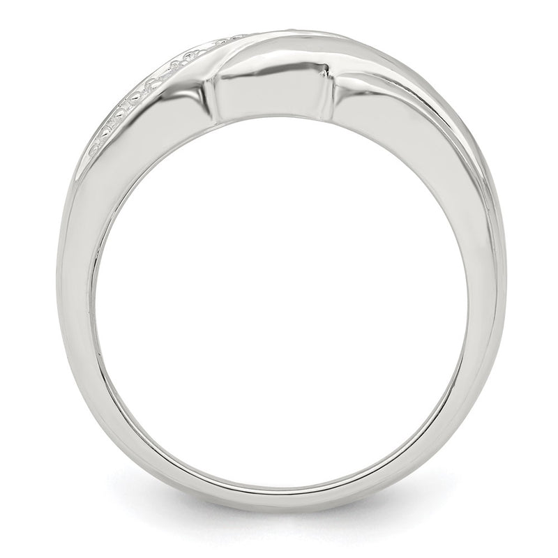 Sterling Silver Cz Wave Ring (Size 6 Only)