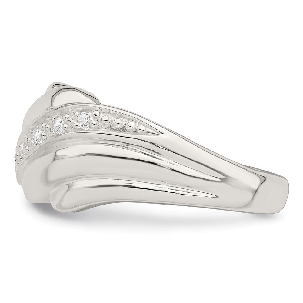 Sterling Silver Cz Wave Ring (Size 6 Only)