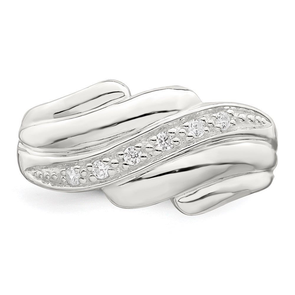 Sterling Silver Cz Wave Ring (Size 6 Only)