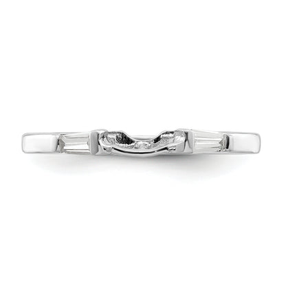 Sterling Silver Rhodium Plated Cz Two Piece Wedding Set Rings