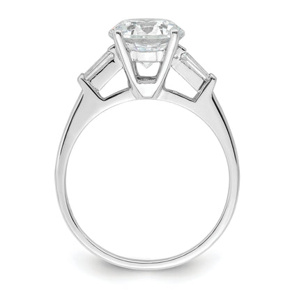 Sterling Silver Rhodium Plated Cz Two Piece Wedding Set Rings