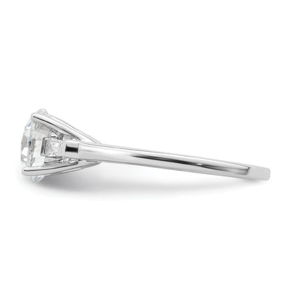 Sterling Silver Rhodium Plated Cz Two Piece Wedding Set Rings