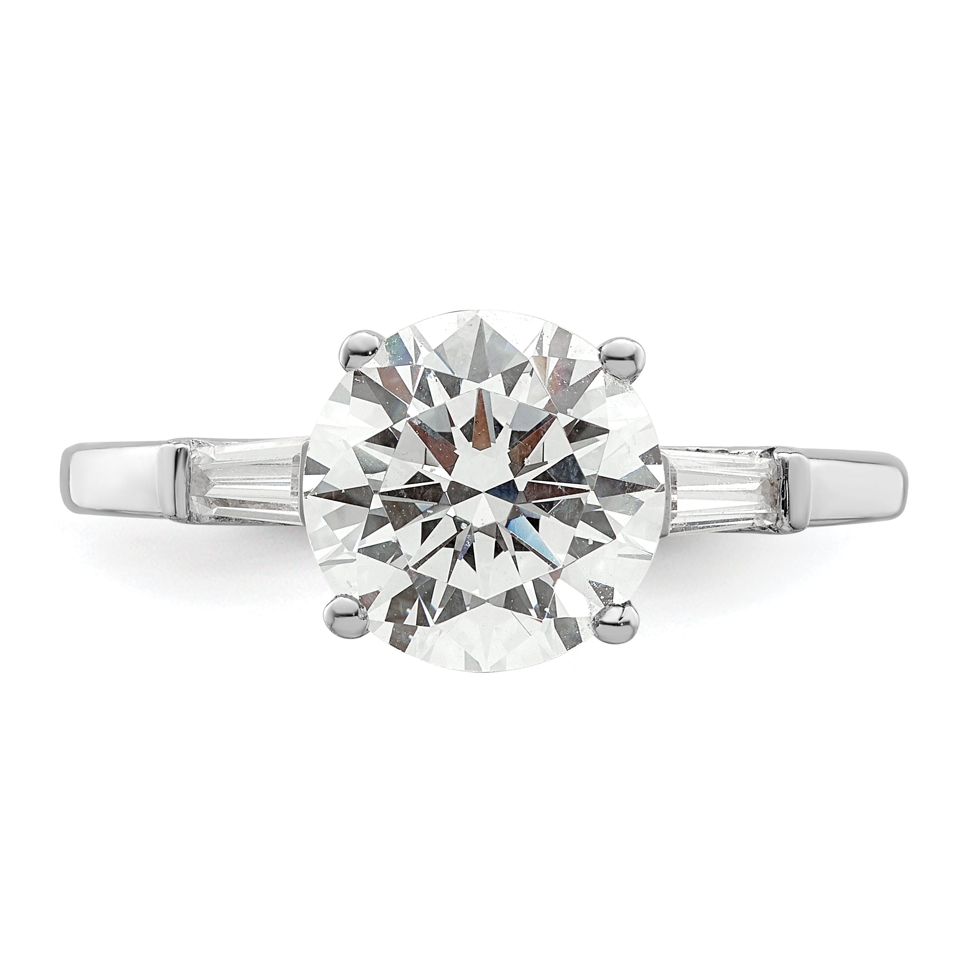 Sterling Silver Rhodium Plated Cz Two Piece Wedding Set Rings