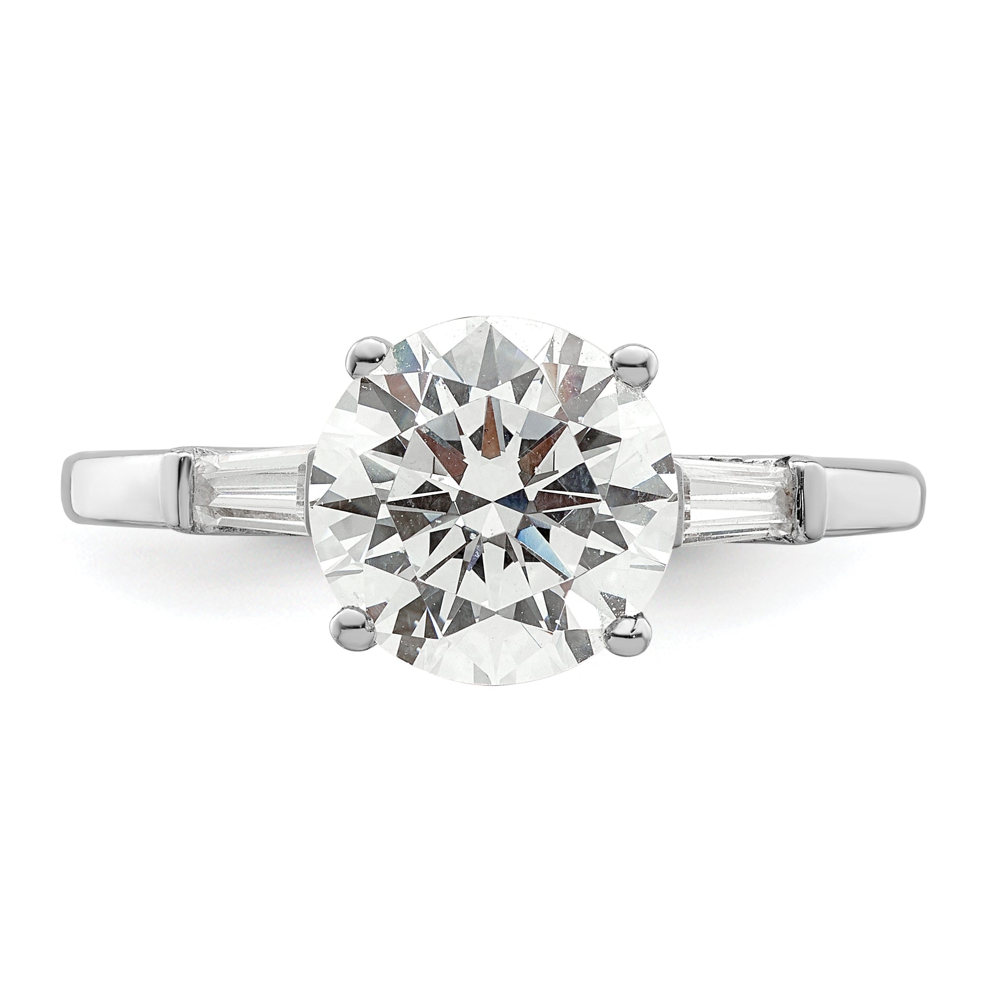 Sterling Silver Rhodium Plated Cz Two Piece Wedding Set Rings