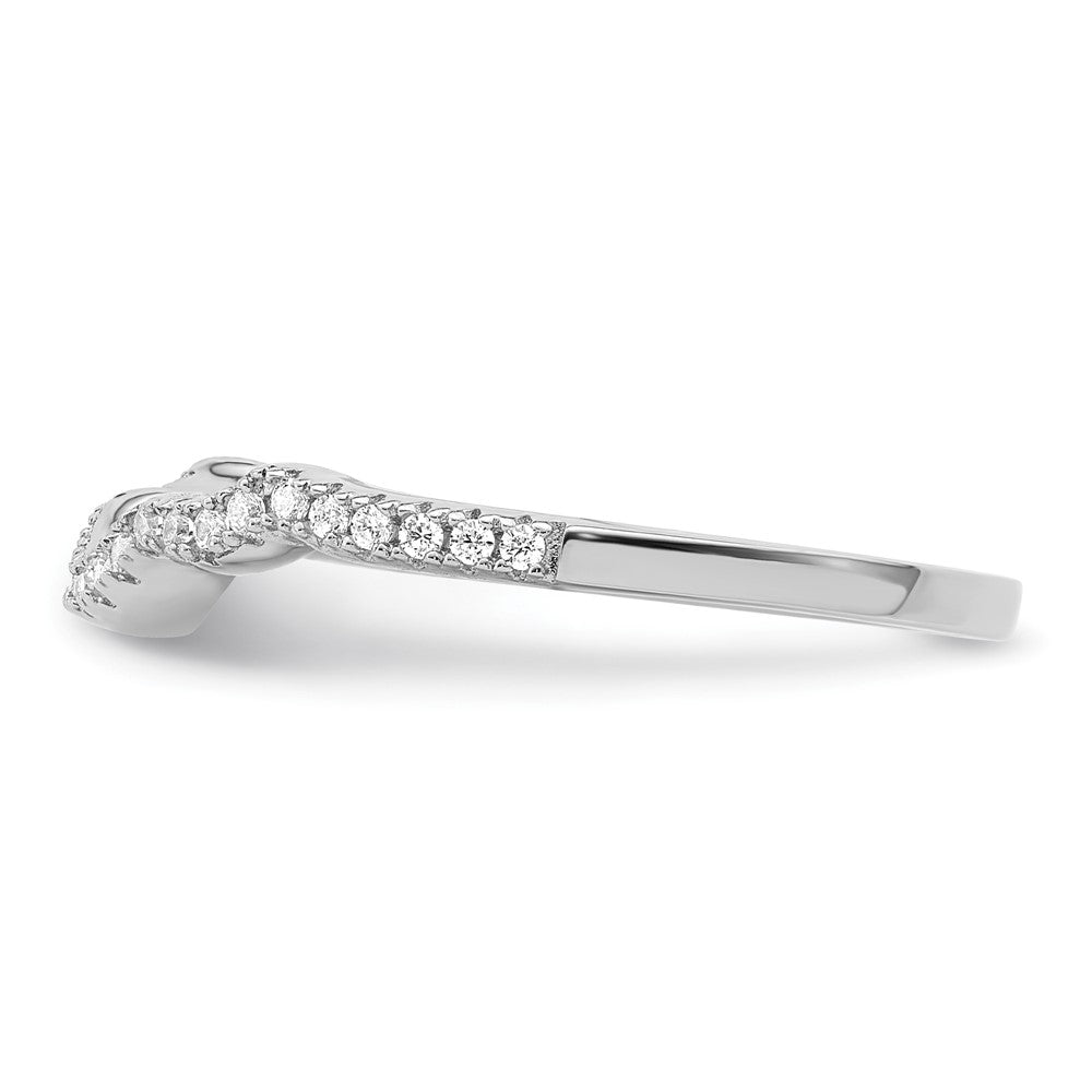 Sterling Silver Rhodium Plated 2 Piece Cz Bridal Ring Set