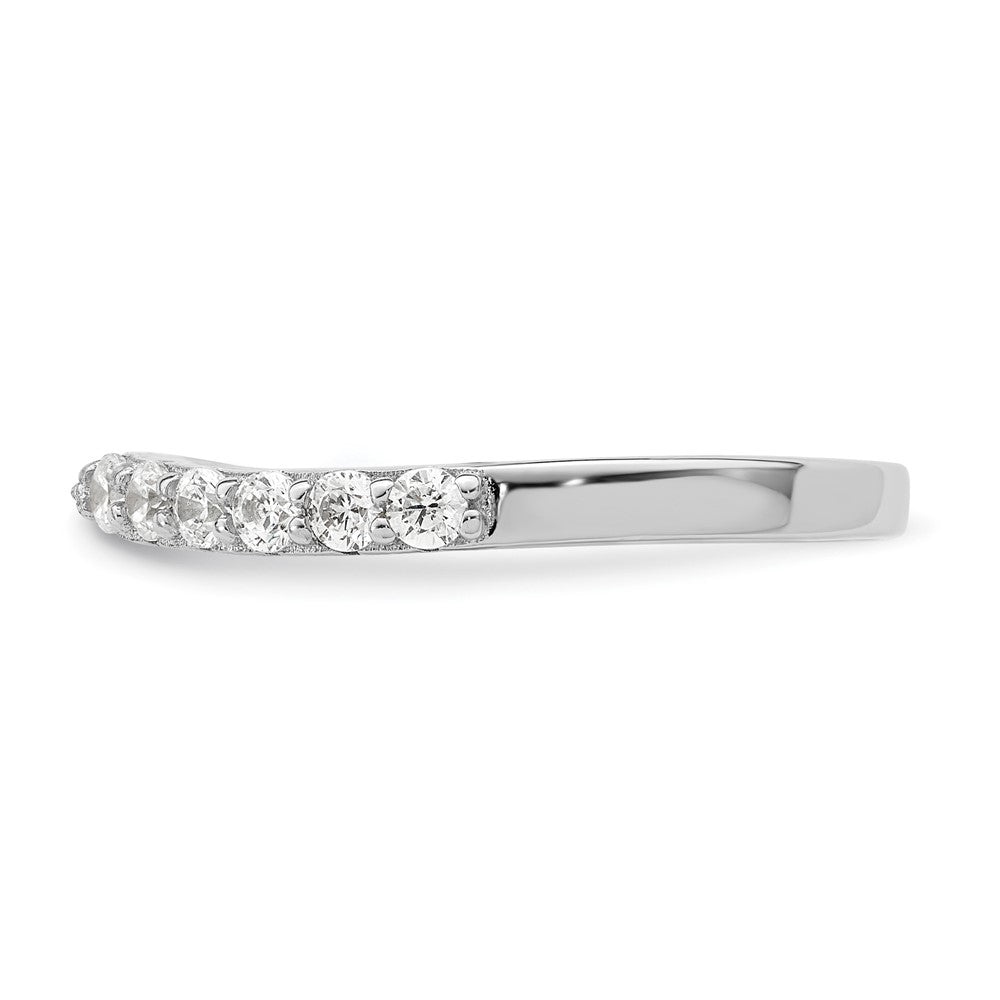 Sterling Silver Polished Rhodium Plated Cz Trio 3 Ring Set