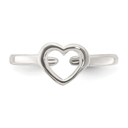 Sterling Silver Polished Heart Toe Ring