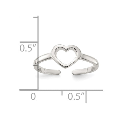 Sterling Silver Polished Heart Toe Ring