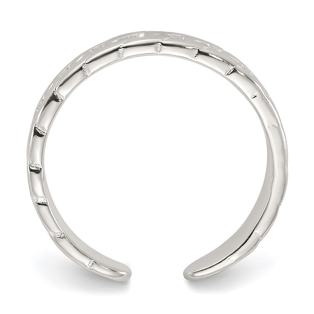 Sterling Silver Polished Arrow/chain Link/plain Set of 3 Toe Rings