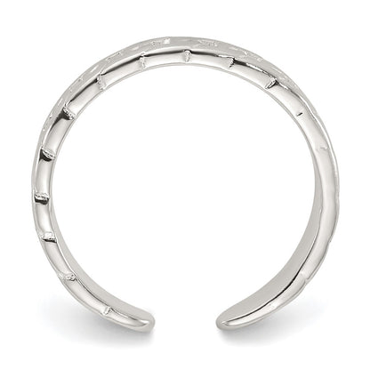 Sterling Silver Polished Arrow/chain Link/plain Set of 3 Toe Rings