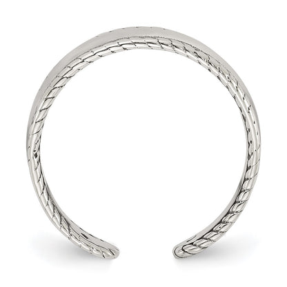 Sterling Silver Polished and Antiqued Set of 2 Toe Rings